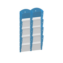 Wand-Plastikhalter für Prospekte - 2x4 A5, blau