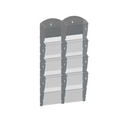 Wand-Plastikhalter für Prospekte - 2x4 A5, grau