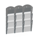 Wand-Plastikhalter für Prospekte - 3x3 A4, grau