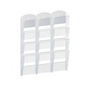 Wand-Plastikhalter für Prospekte - 3x4 A4, weiß