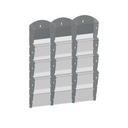 Wand-Plastikhalter für Prospekte - 3x4 A5, grau