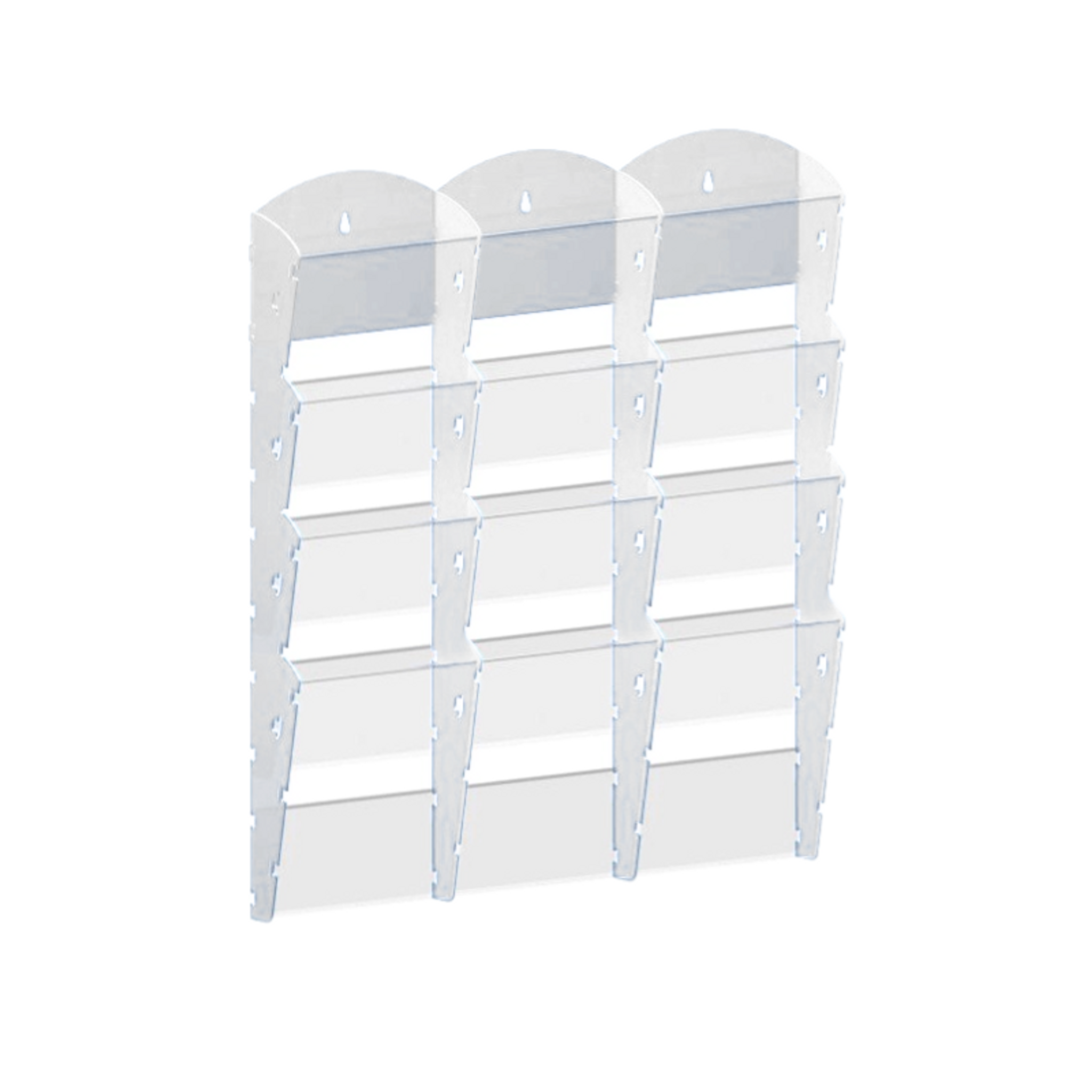Wand-Plastikhalter für Prospekte - 3x4 A5, weiß