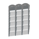 Wand-Plastikhalter für Prospekte - 3x5 A4, grau