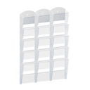 Wand-Plastikhalter für Prospekte - 3x5 A4, weiß