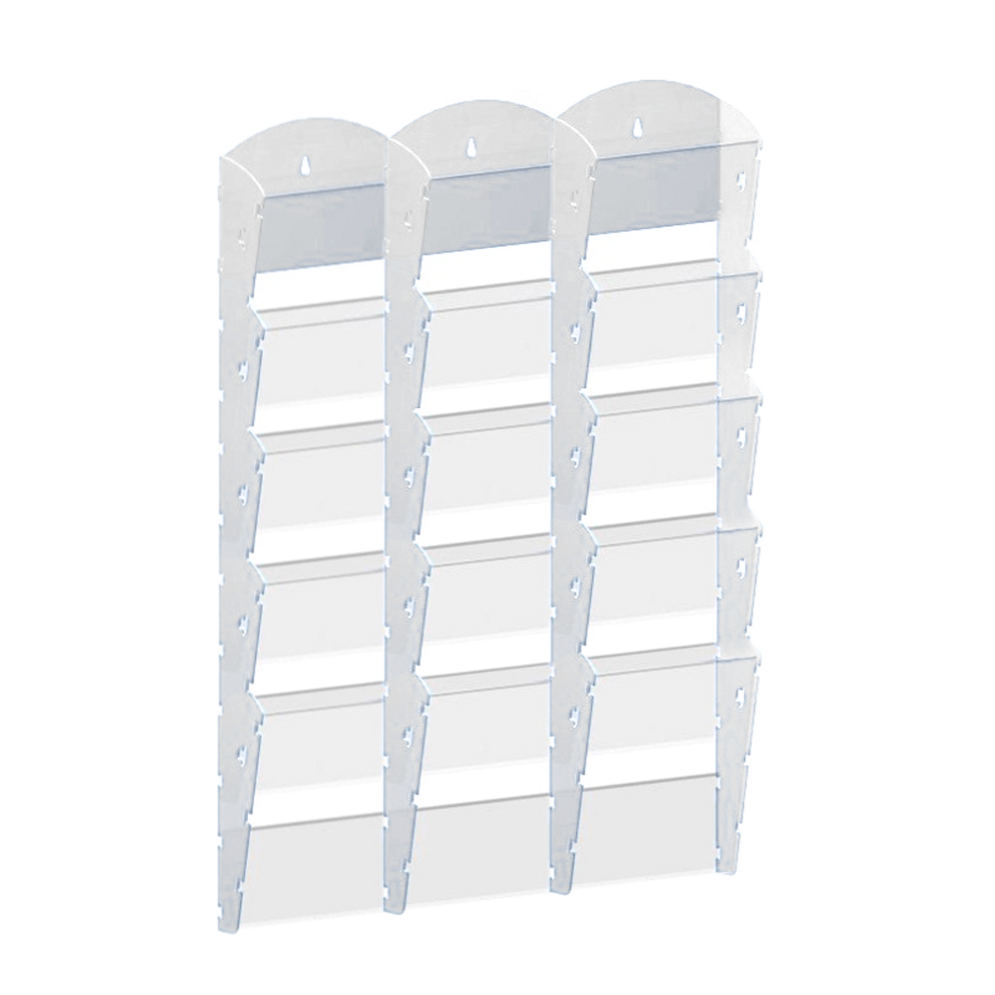 Wand-Plastikhalter für Prospekte - 3x5 A4, weiß