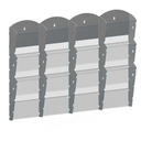 Wand-Plastikhalter für Prospekte - 4x3 A5, grau