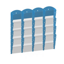 Wand-Plastikhalter für Prospekte - 4x4 A5, blau