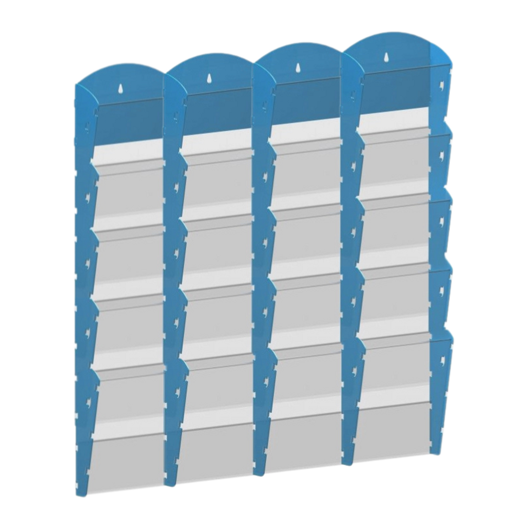 Wand-Plastikhalter für Prospekte - 4x5 A5, blau