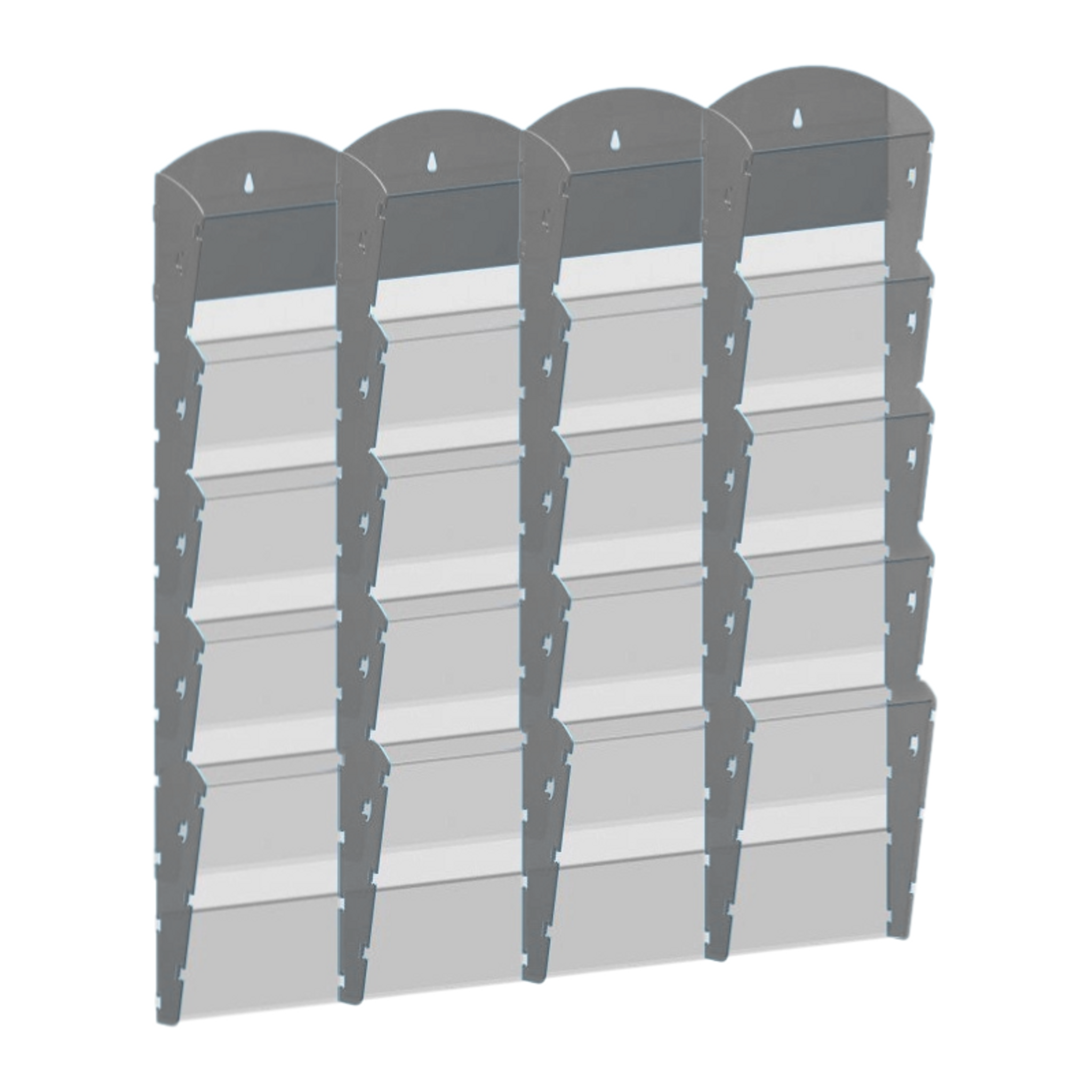 Wand-Plastikhalter für Prospekte - 4x5 A5, grau
