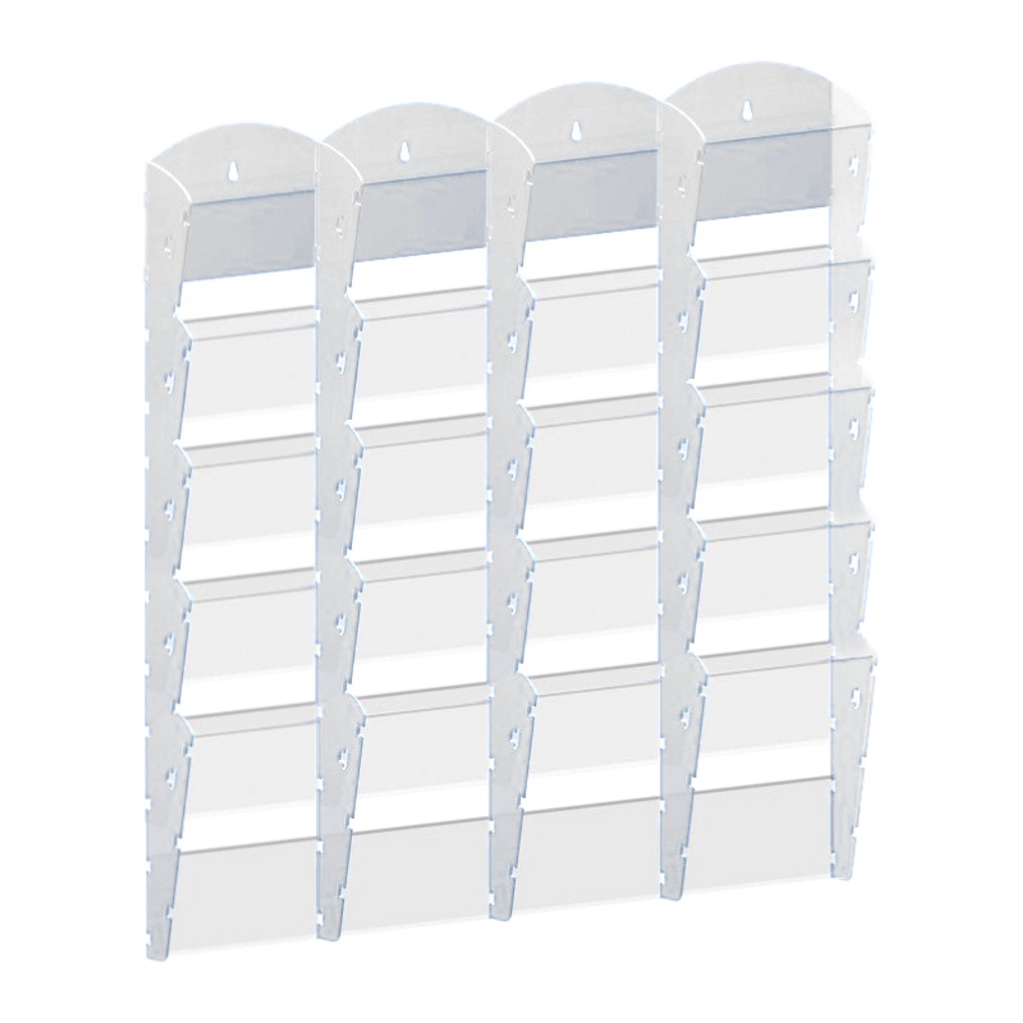 Wand-Plastikhalter für Prospekte - 4x5 A5, weiß