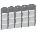 Wand-Plastikhalter für Prospekte - 5x3 A4, grau