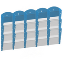 Wand-Plastikhalter für Prospekte - 5x3 A5, blau