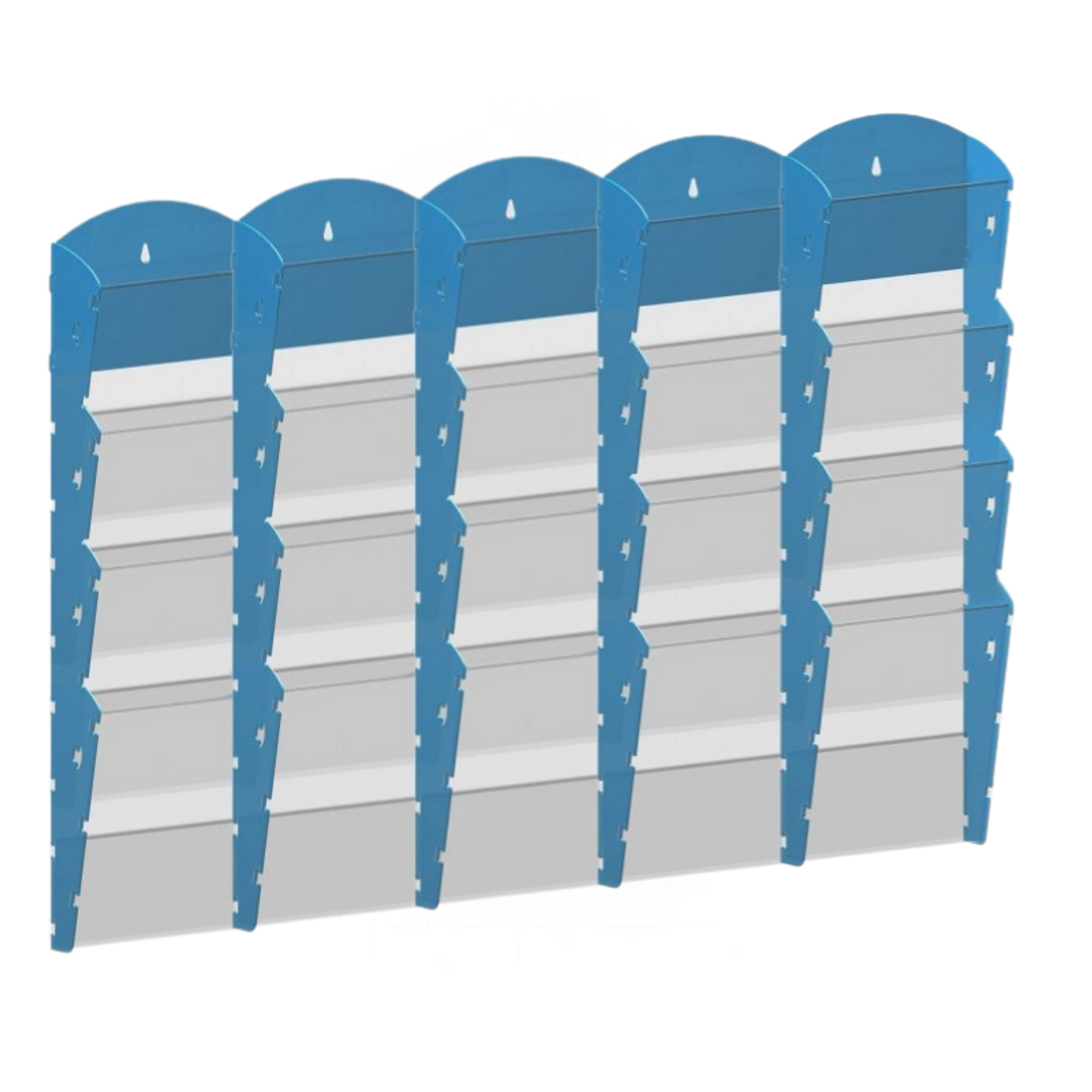 Wand-Plastikhalter für Prospekte - 5x4 A5, blau
