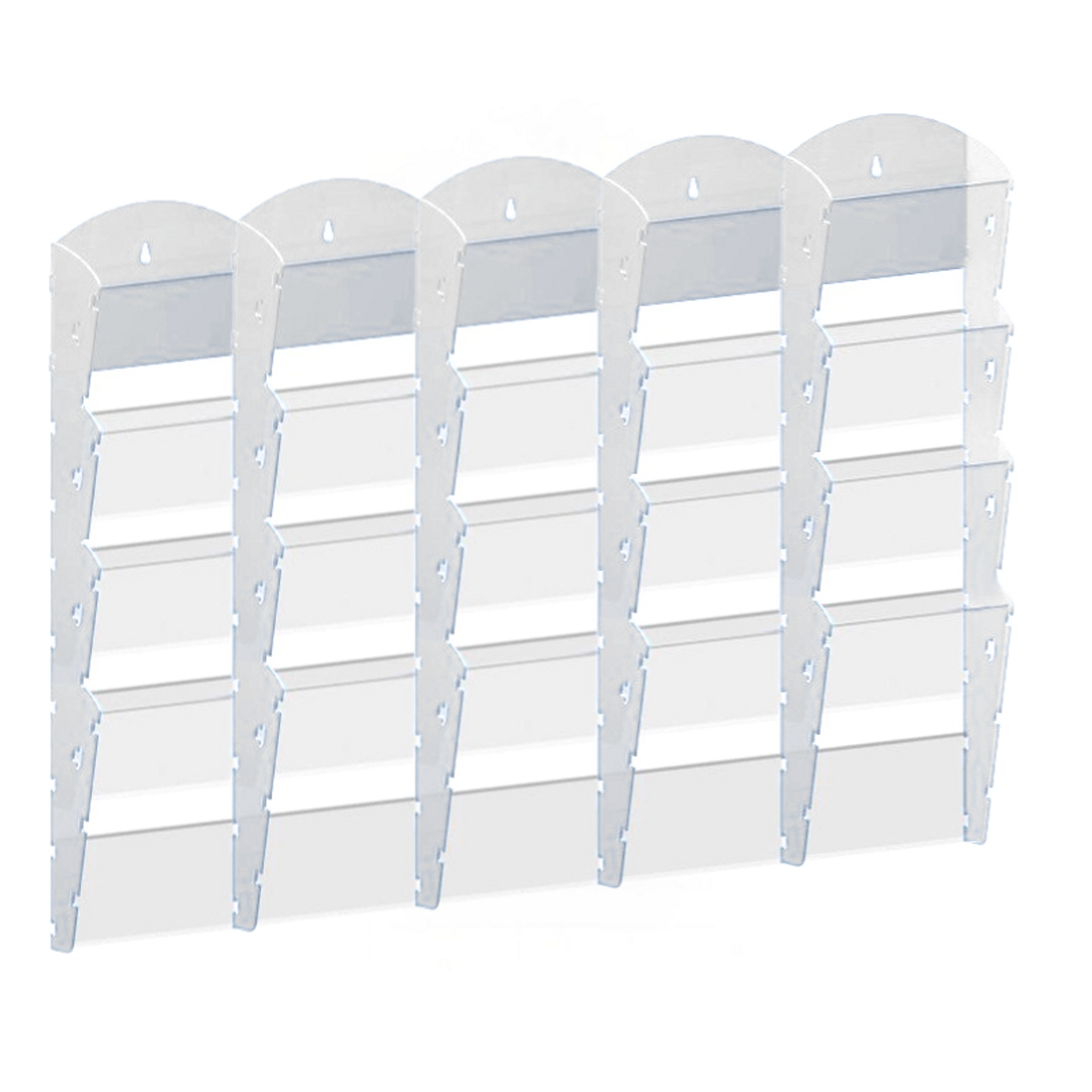 Wand-Plastikhalter für Prospekte - 5x4 A5, weiß