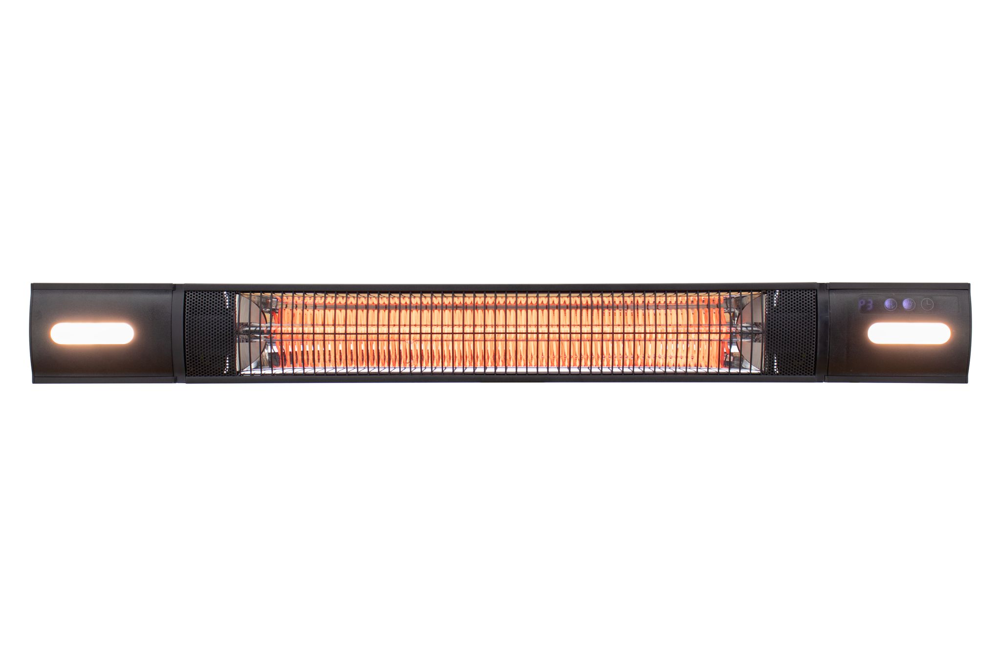 Wand-Terrassen-Infrarotstrahler mit LED-Beleuchtung, 2500 W, schwarz