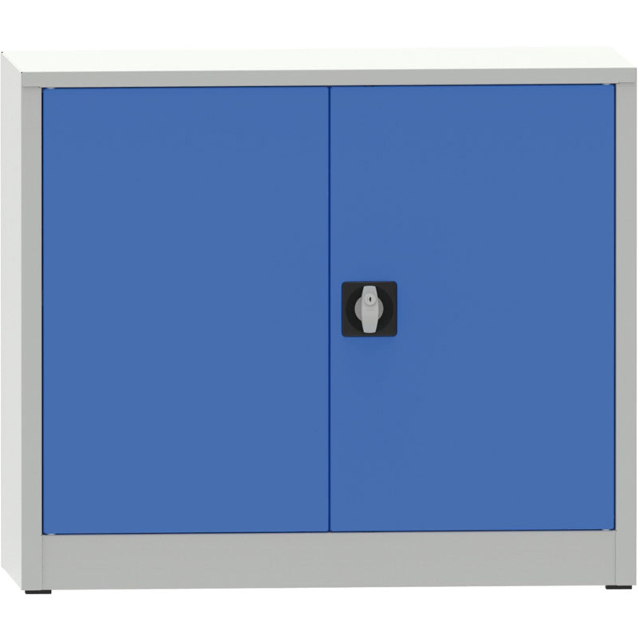 Warsztatowa szafa półkowa na narzędzia KOVONA JUMBO, 1 półka, spawana, 800 x 950 x 600 mm, szara / niebieska
