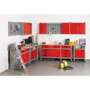 Werkbank für die Werkstatt HOBBY I, 840 x 1200 x 600 mm, 3 Schubladen, 1 Schrank, 1 Regalboden