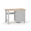 Werkbank G7, Buche-Leimholzplatte, 1200 x 685 x 840 mm, 1x Schrank, grau