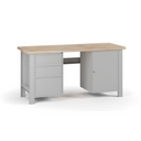Werkbank G7, Buche-Leimholzplatte, 1700 x 685 x 840 mm, 1x Schrank, 3 Schubladen, grau Werkbank G7, Buche-Leimholzplatte, 1700 x 685 x 840 mm, 1x Schrank, 3 Schubladen, grau