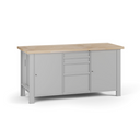 Werkbank G7, Buche-Leimholzplatte, 1700 x 685 x 840 mm, 2x Schrank, 4 Schubladen, grau Werkbank G7, Buche-Leimholzplatte, 1700 x 685 x 840 mm, 2x Schrank, 4 Schubladen, grau