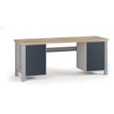 Werkbank G7, Buche-Leimholzplatte, 2100 x 685 x 840 mm, 2x Schrank, Graphit Werkbank G7, Buche-Leimholzplatte, 2100 x 685 x 840 mm, 2x Schrank, Graphit