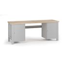 Werkbank G7, Buche-Leimholzplatte, 2100 x 685 x 840 mm, 2x Schrank, grau Werkbank G7, Buche-Leimholzplatte, 2100 x 685 x 840 mm, 2x Schrank, grau