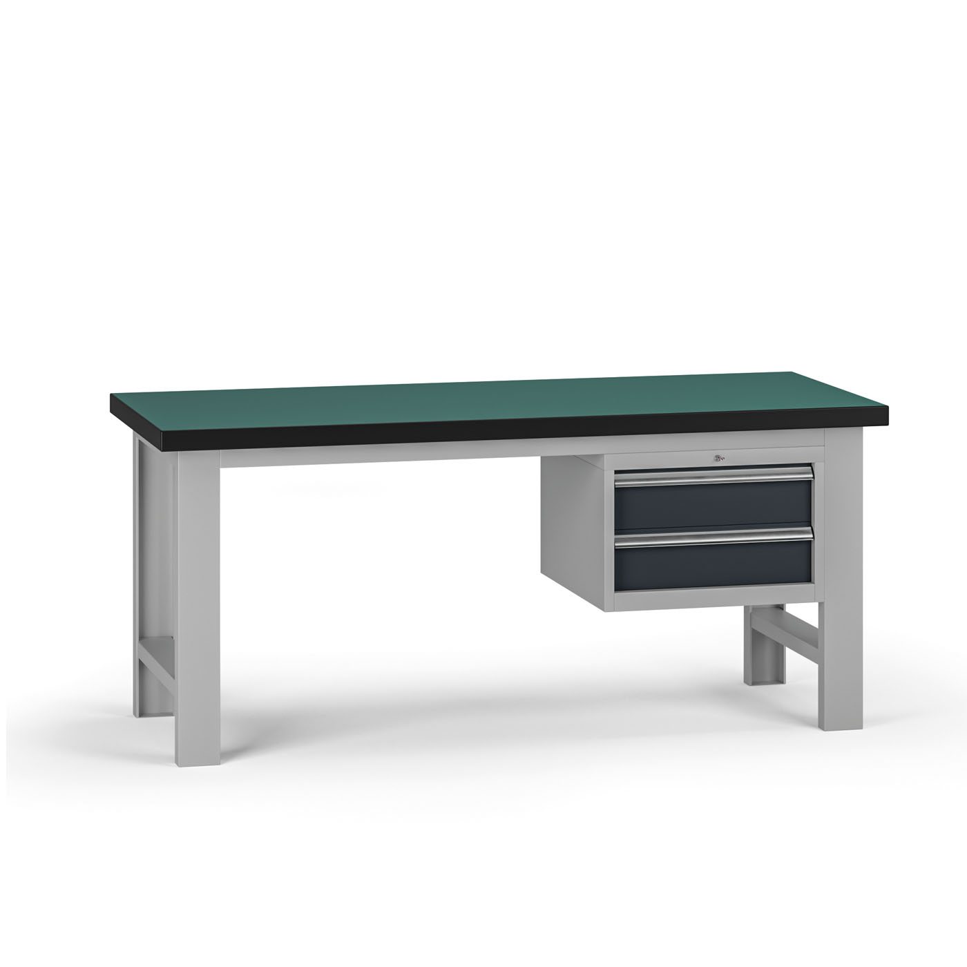B2B Partner Werkbank G8, 1800 x 750 x 800 mm, 1x Container, 2 Schubladen, Graphit