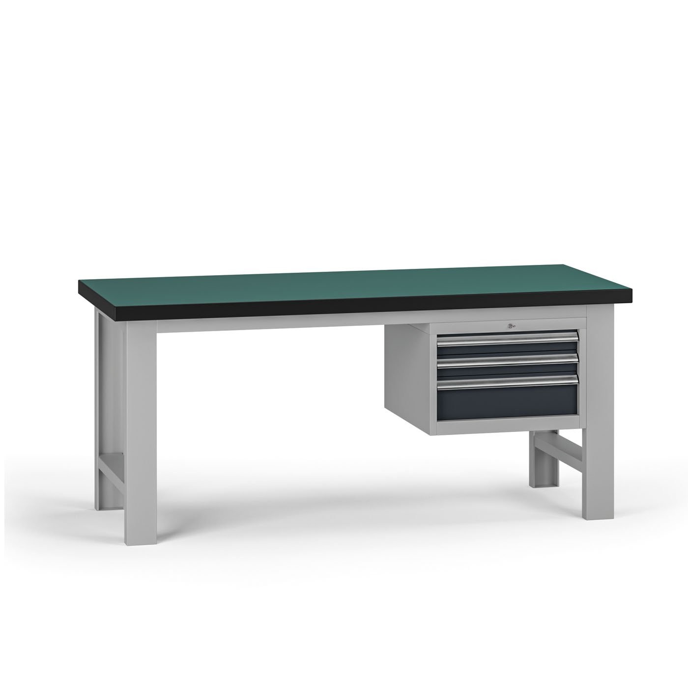 B2B Partner Werkbank G8, 1800 x 750 x 800 mm, 1x Container, 3 Schubladen, Graphit