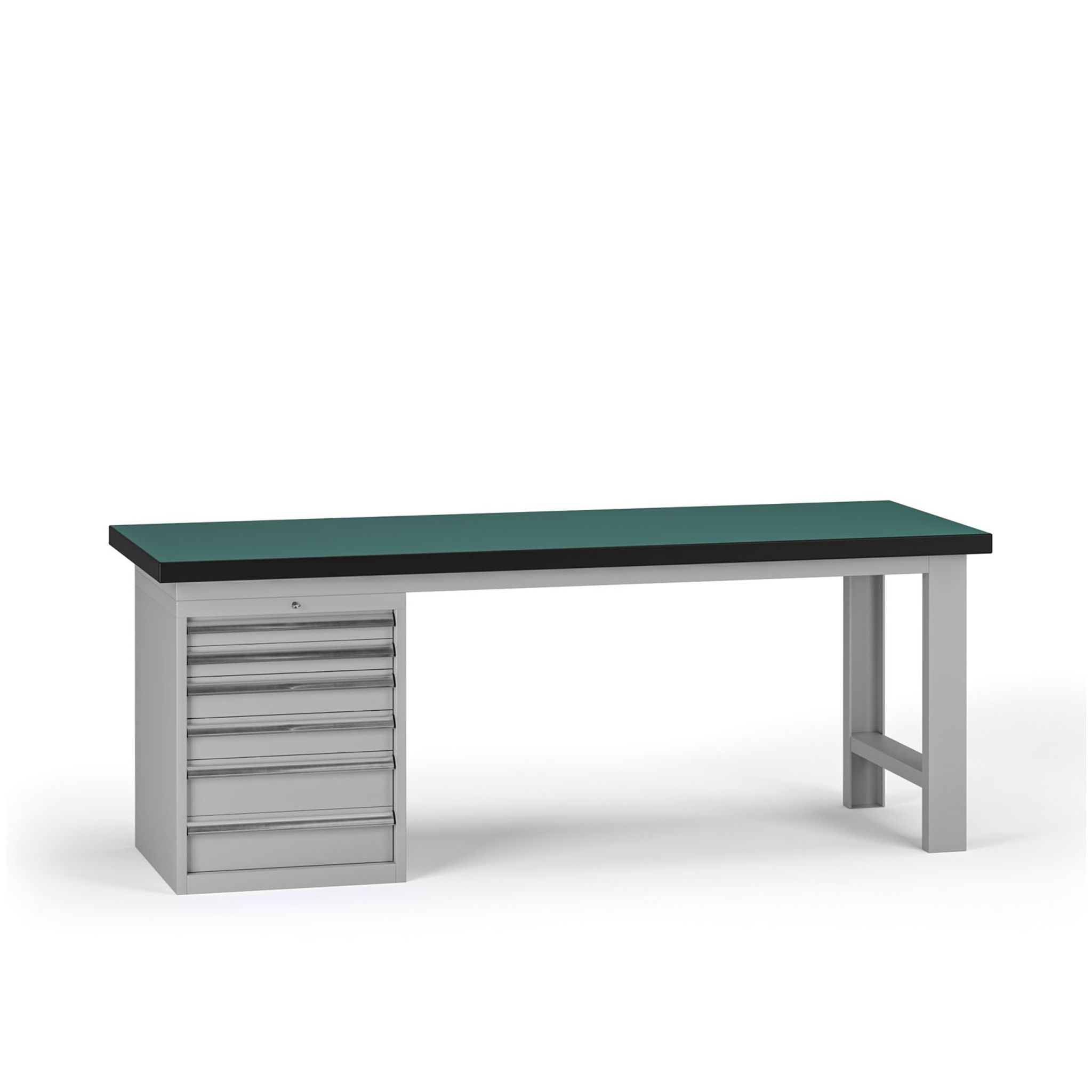 Werkbank G8, 2100 x 750 x 800 mm, 1x Container, 6 Schubladen