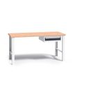 Werkbank mit Holzarbeitsplatte G3, festes Gestell, 1500 mm, 1x 1 Schubladencontainer, Graphit