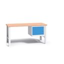 Werkbank mit Holzarbeitsplatte G3, festes Gestell, 1500 mm, 1x Schrank, blau Werkbank mit Holzarbeitsplatte G3, festes Gestell, 1500 mm, 1x Schrank, blau