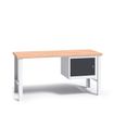 Werkbank mit Holzarbeitsplatte G3, festes Gestell, 1500 mm, 1x Schrank, Graphit