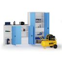 Werkstattschrank, 2 Regalböden + 1 Schublade, 1180 × 950 × 500 mm, blaue Tür