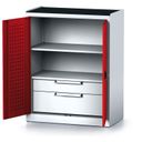 Werkstattschrank MECHANIC, 1170x920x500 mm, 1 Regalboden, 2 Schubladen, Tür Rot