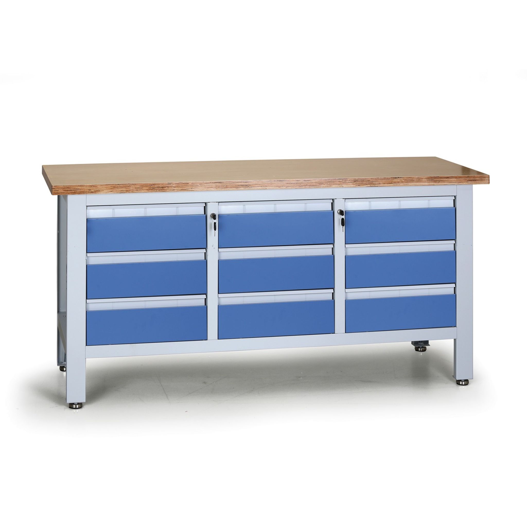 Werkstatttisch G6, 9 Schubladen, 1690 x 600 x 860 – 900 mm