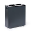 Wertstoffsammler innenbereich, 2 x 60 l, lackierte grau
