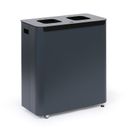 Wertstoffsammler innenbereich, 2 x 60 l, lackierte grau