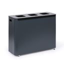 Wertstoffsammler innenbereich, 3 x 60 l, lackierte grau