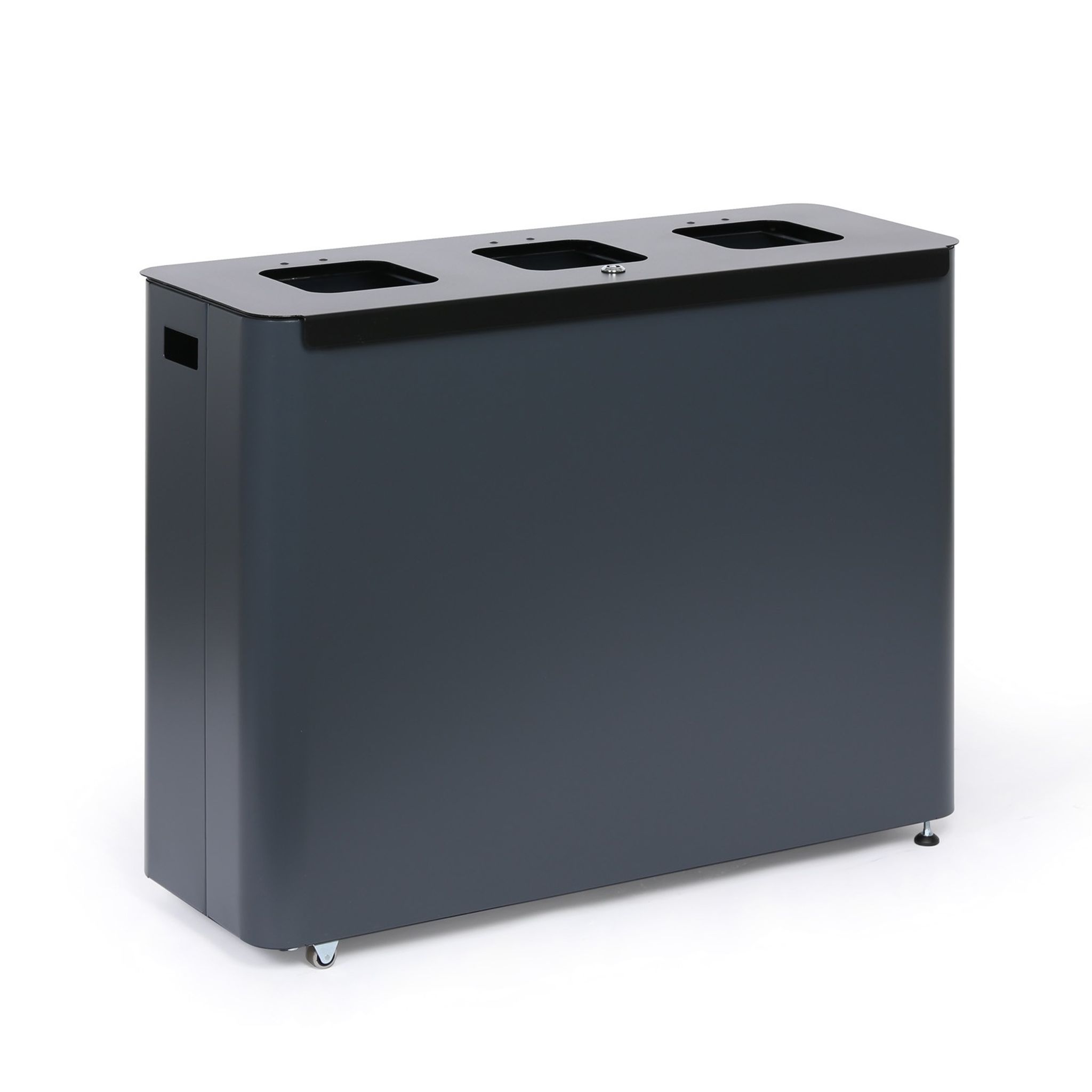 Wertstoffsammler innenbereich, 3 x 60 l, lackierte grau