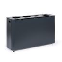 Wertstoffsammler innenbereich, 4 x 60 l, lackierte grau