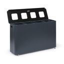 Wertstoffsammler innenbereich, 4 x 60 l, lackierte grau