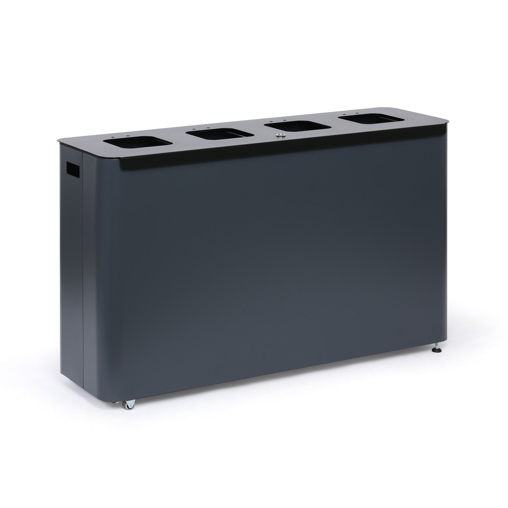 Wertstoffsammler innenbereich, 4 x 60 l, lackierte grau