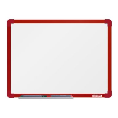 Whiteboard, Magnettafel boardOK, 600 x 450 mm, roter Rahmen