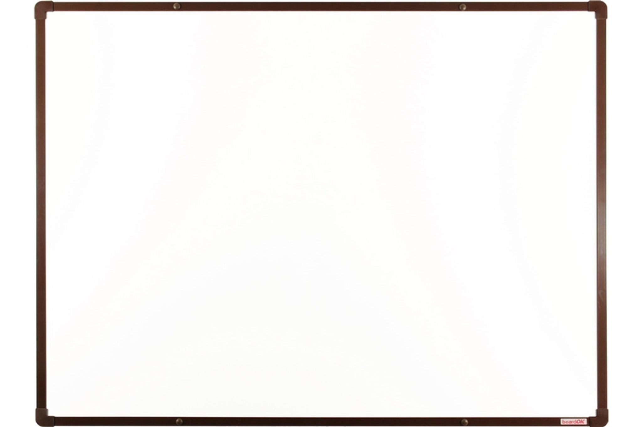Whiteboard, Magnettafel, mit Keramikoberfläche boardOK 1200 x 900 mm, brauner Rahmen