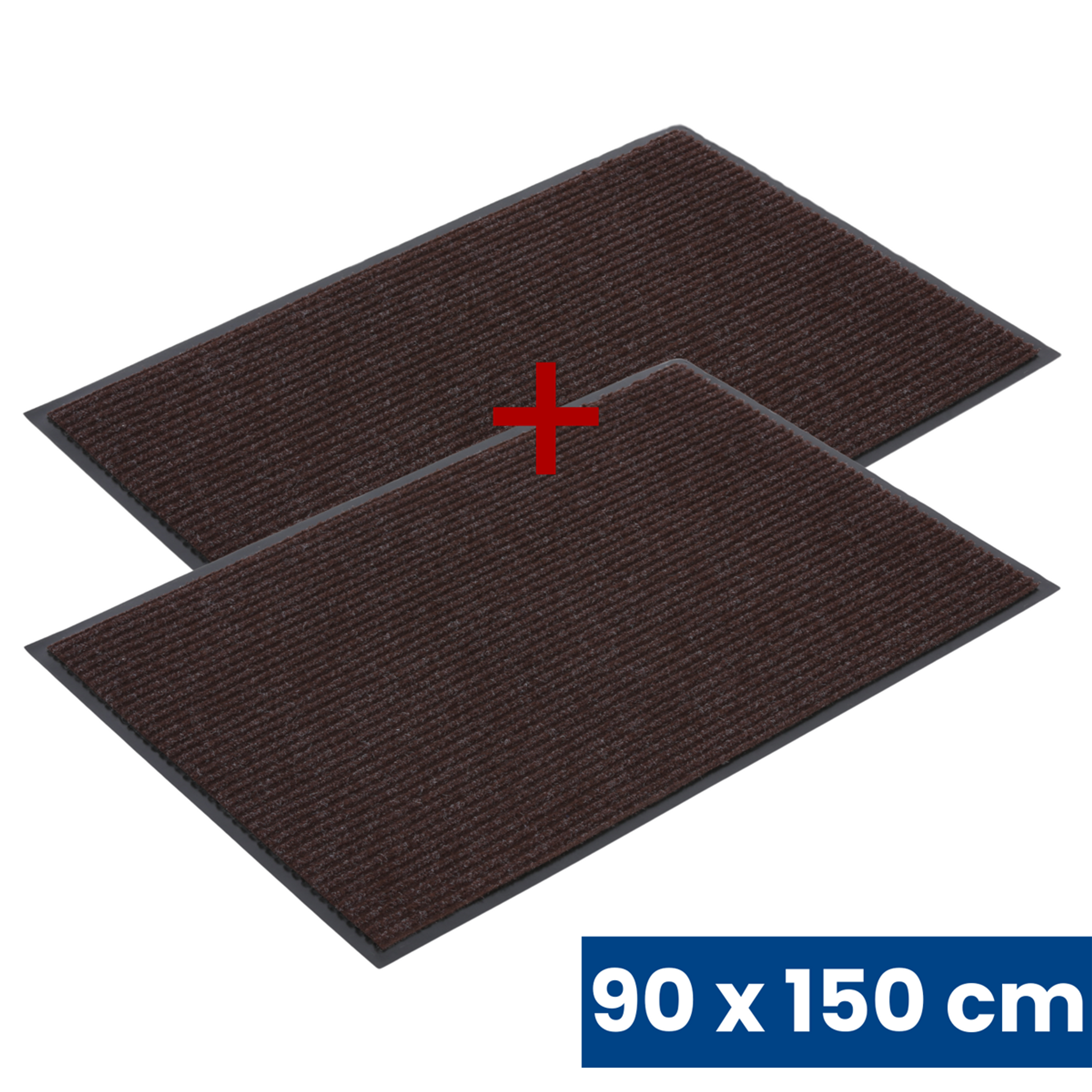 Widerstandsfähige Eingangsmatte mit PVC 1+1 GRATIS, 90 x 150 cm, braun