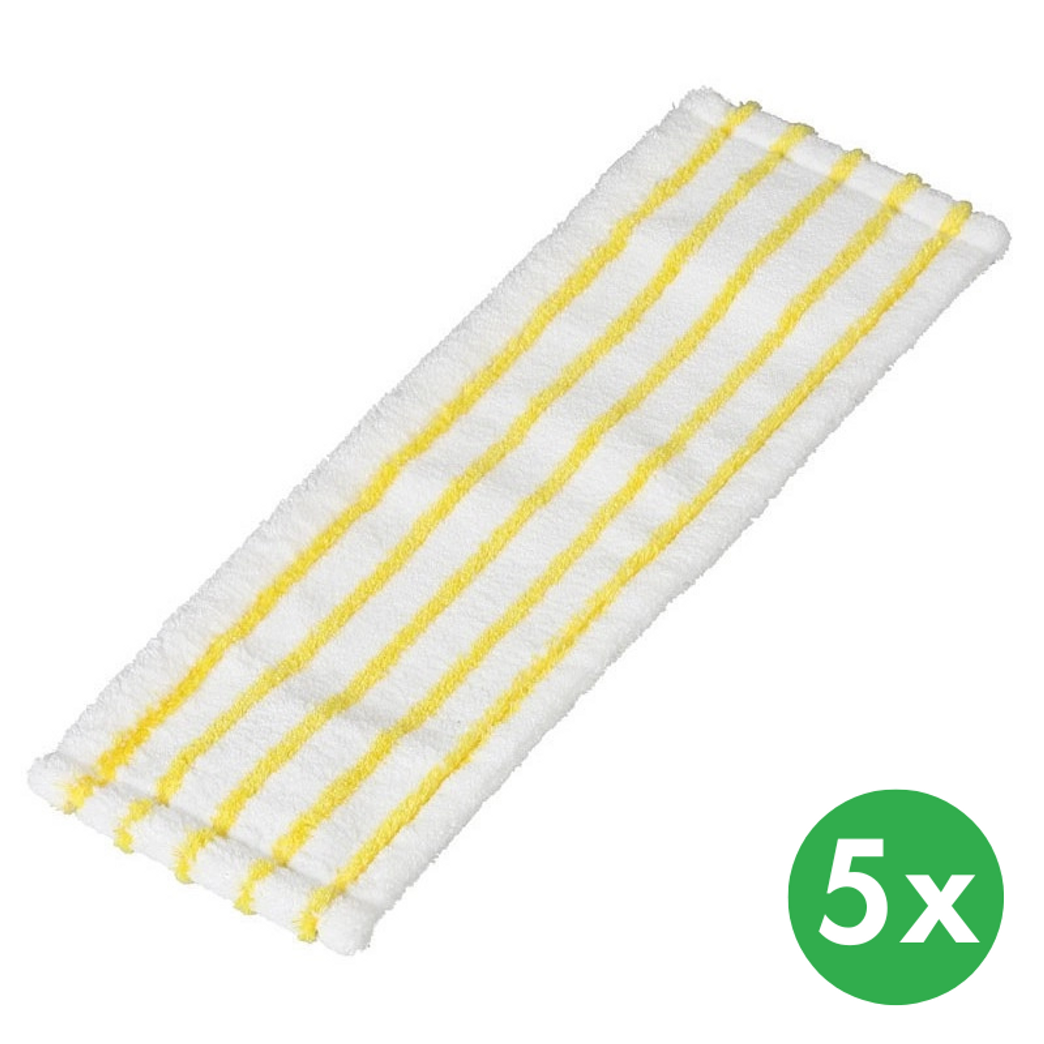 Wischtuch auf dem Boden - Mikro-Wischmopp weiß-gelb, 44,5 x 15 cm (5 Stk.)
