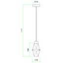 Wiszący żyrandol sufitowy CRYSTAL, czarny metal