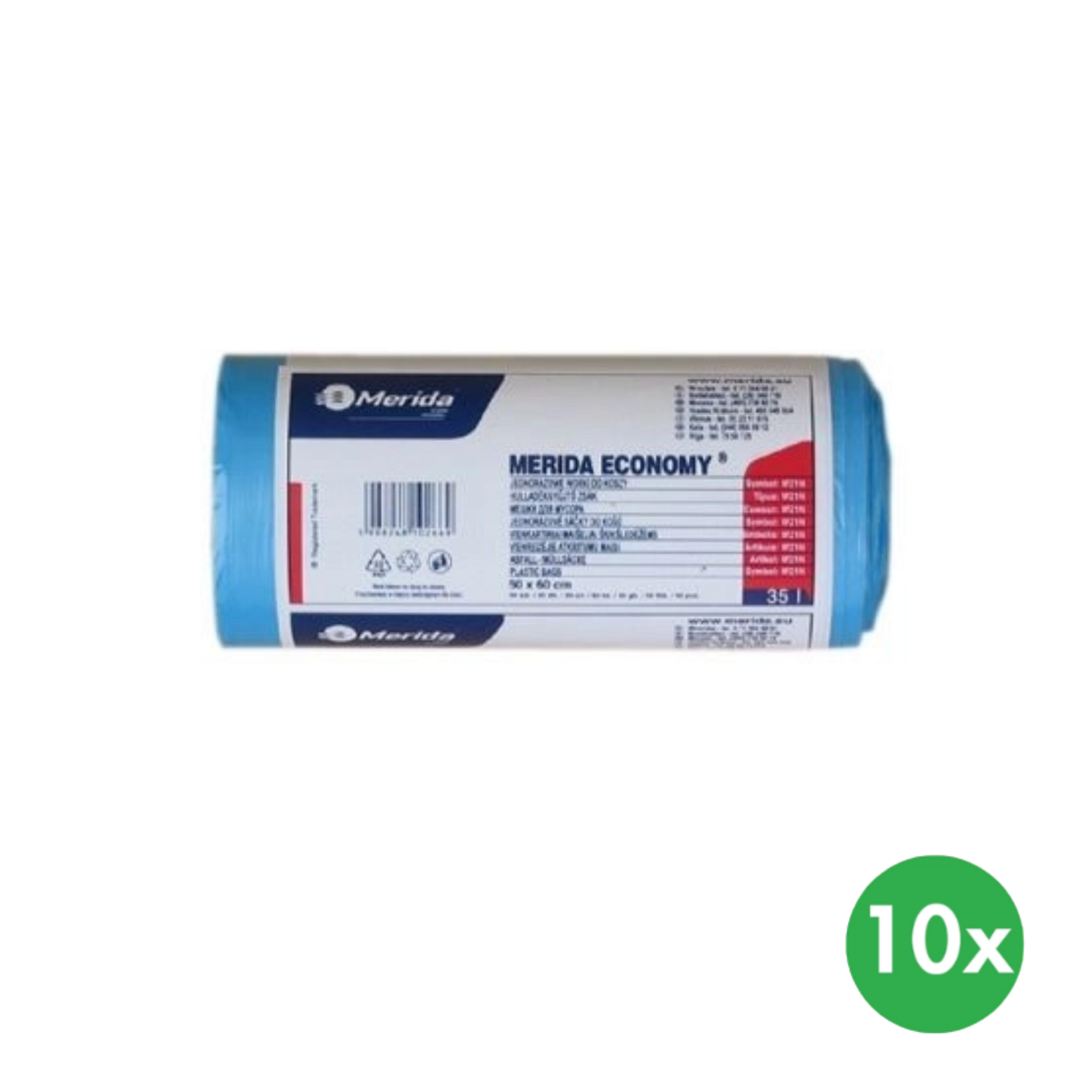 Worki na odpady 35 l, 10 x 50 toreb, niebieski