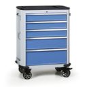 Wózek warsztatowy mobilny na narzędzia EXPERT, 5 szuflad, niebieski