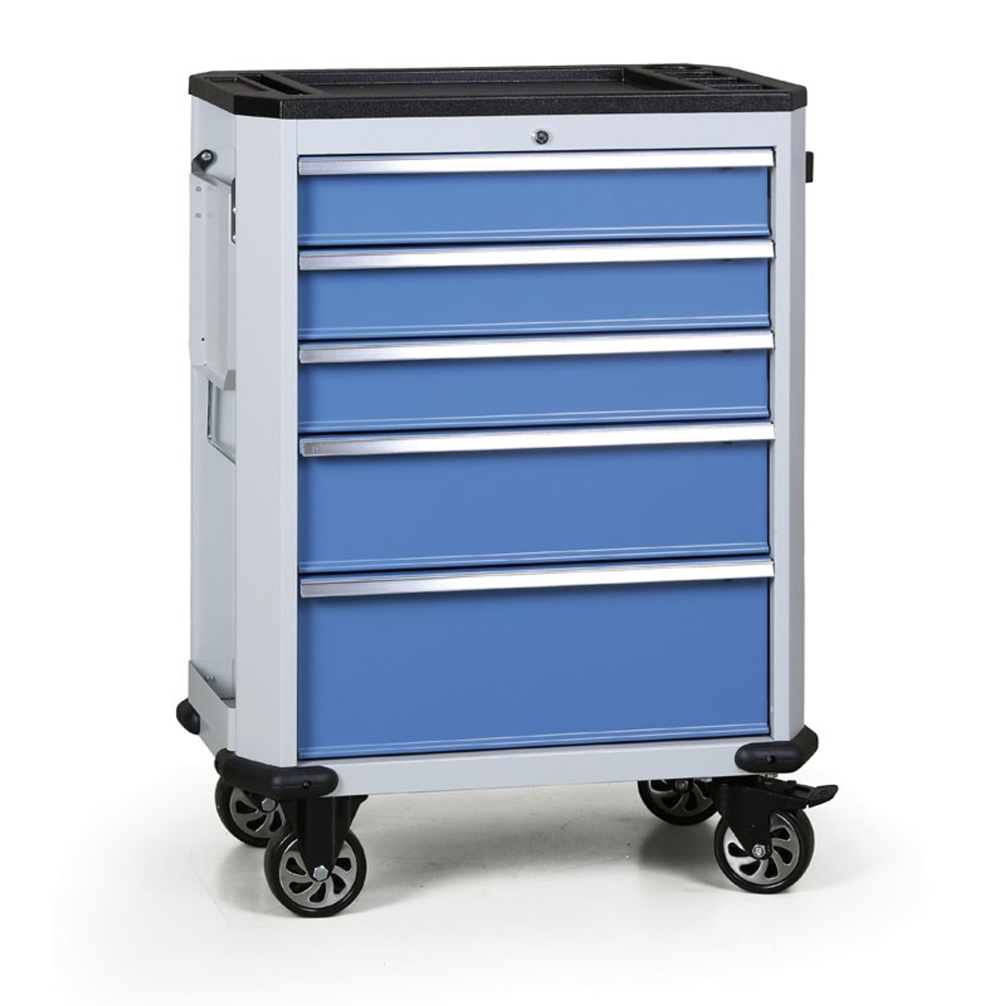 Wózek warsztatowy mobilny na narzędzia EXPERT, 5 szuflad, niebieski